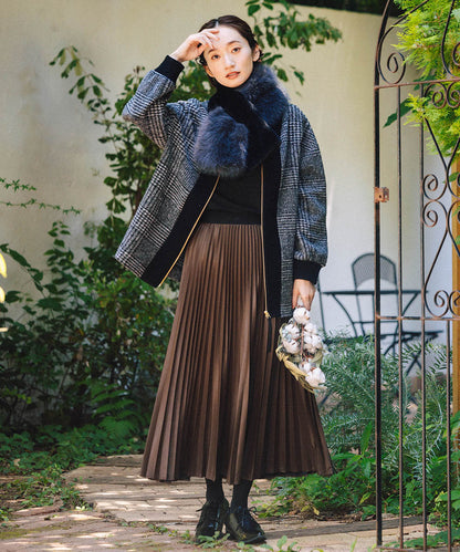 21号(6L～) レザーライクプリーツスカート