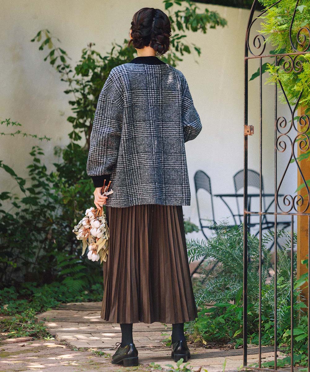 21号(6L～) レザーライクプリーツスカート