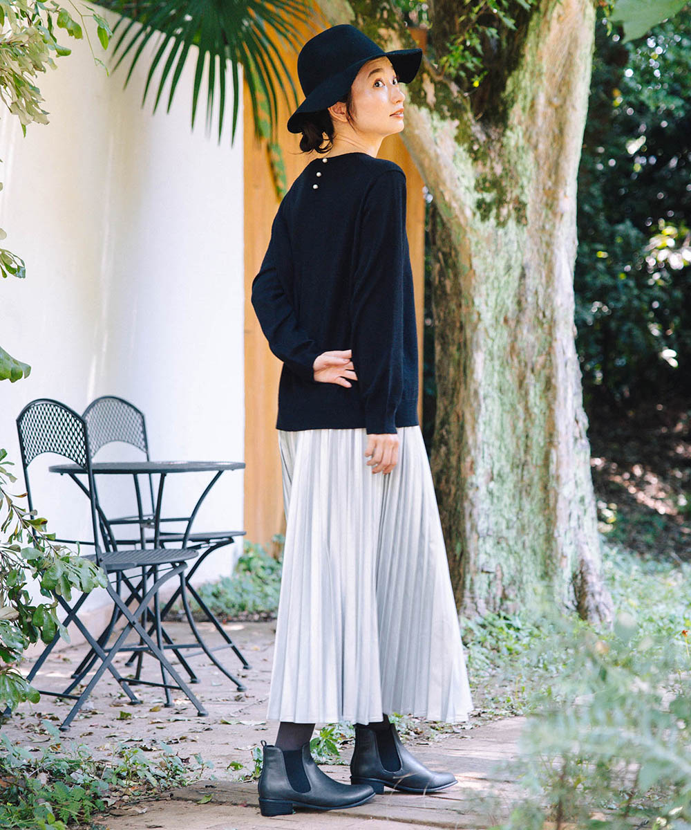 レザーライクプリーツスカート