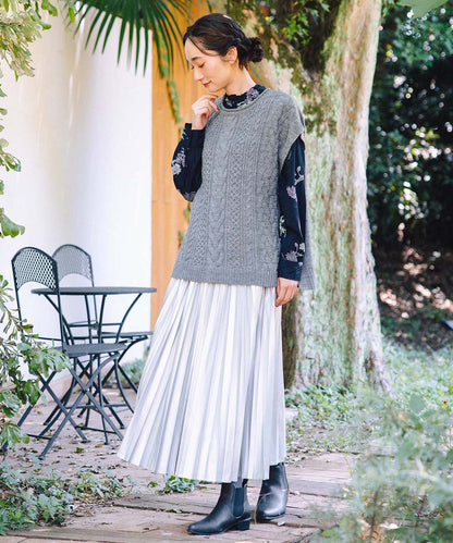 21号(6L～) レザーライクプリーツスカート