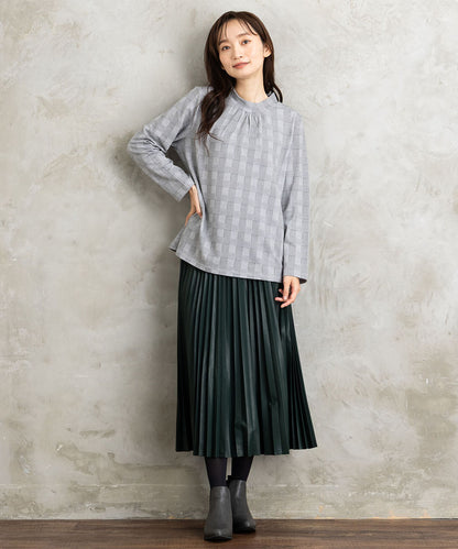 レザーライクプリーツスカート