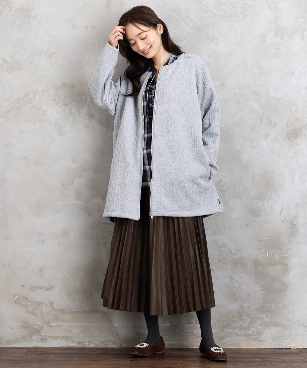 21号(6L～) レザーライクプリーツスカート