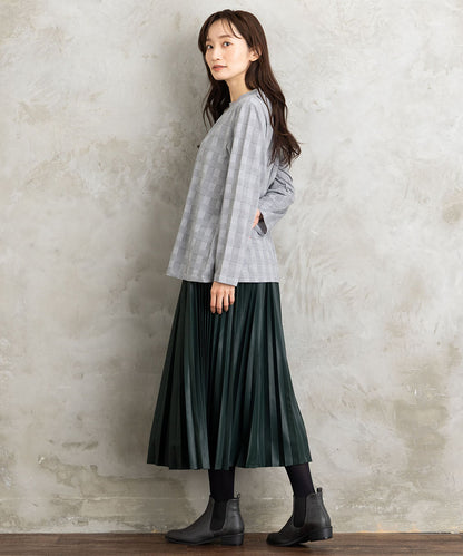 レザーライクプリーツスカート