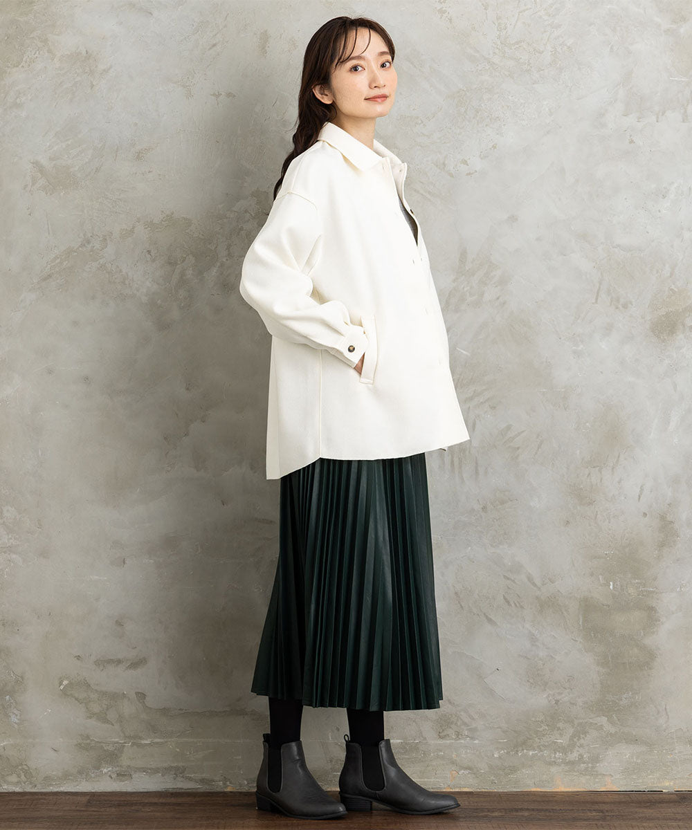 レザーライクプリーツスカート