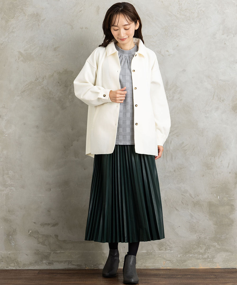 レザーライクプリーツスカート