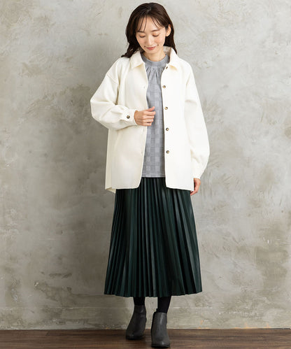 レザーライクプリーツスカート