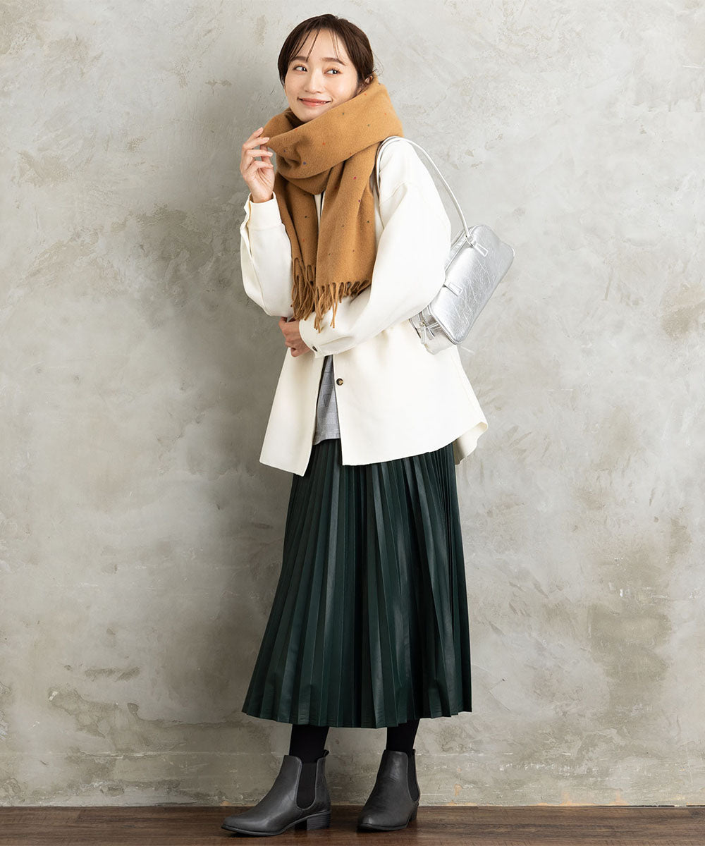 21号(6L～) レザーライクプリーツスカート