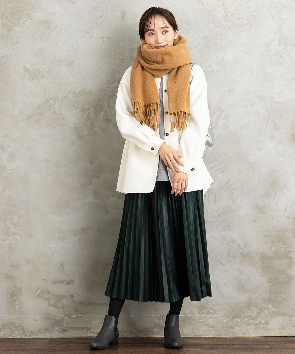 21号(6L～) レザーライクプリーツスカート