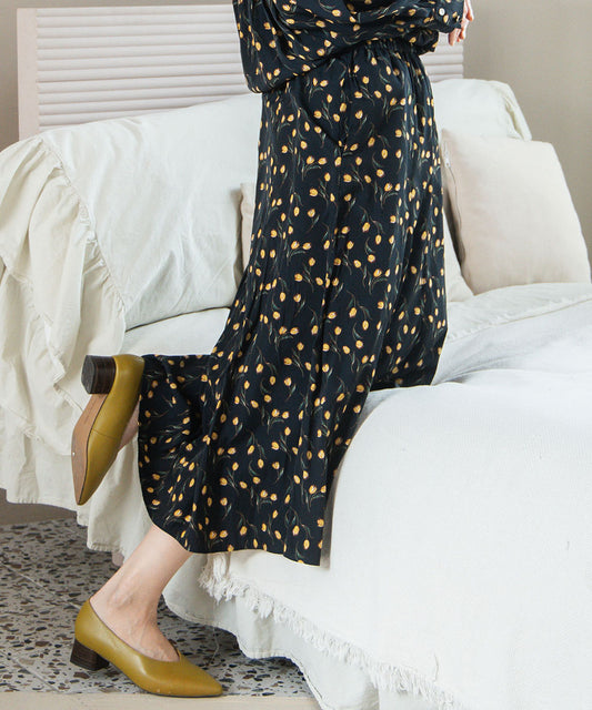 パウダーサテンチューリッププリントスカート