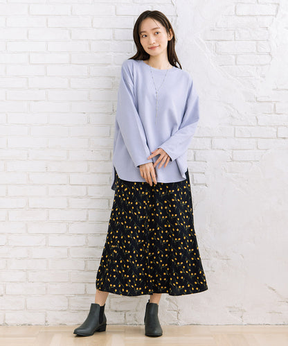 パウダーサテンチューリッププリントスカート