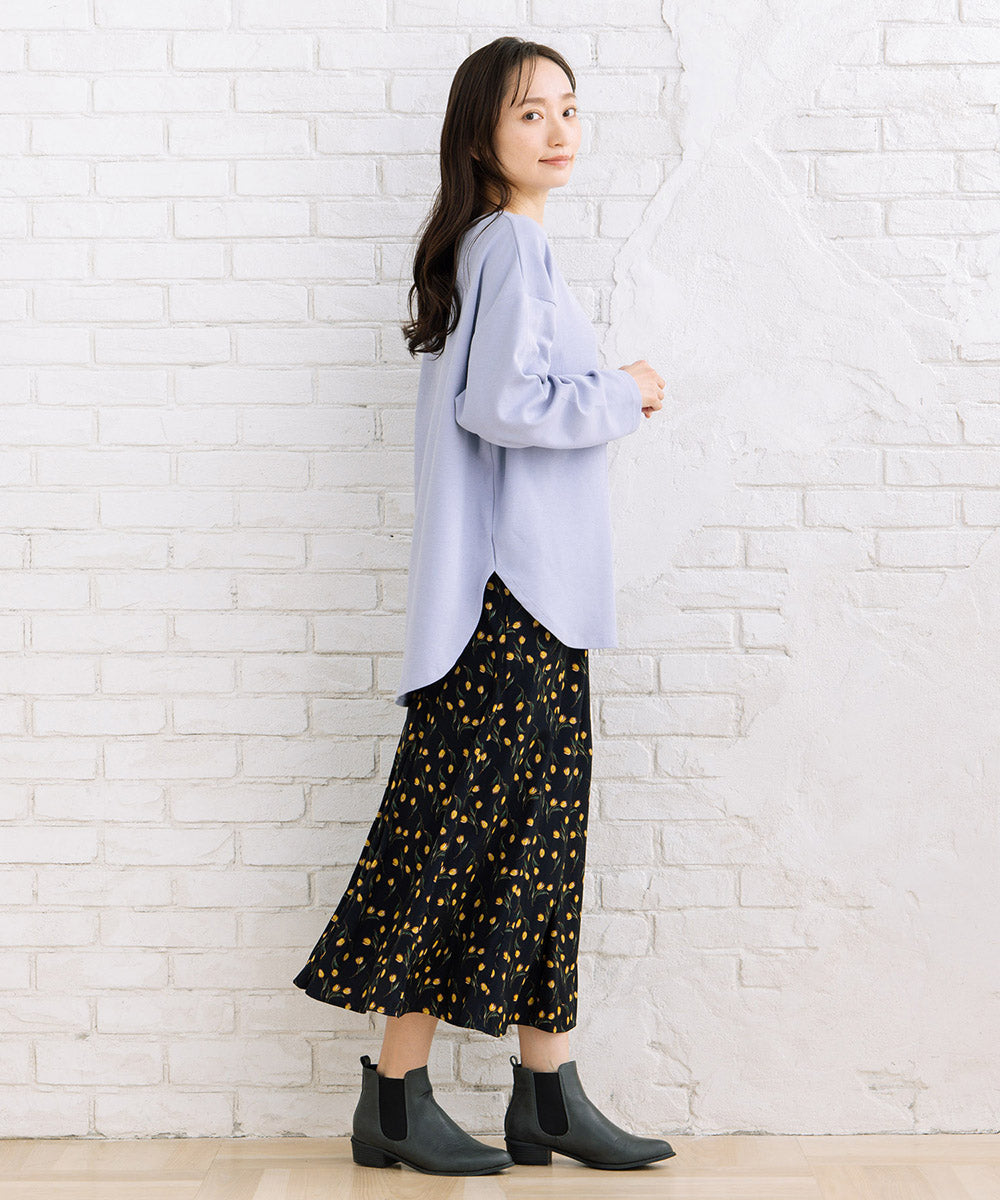 パウダーサテンチューリッププリントスカート