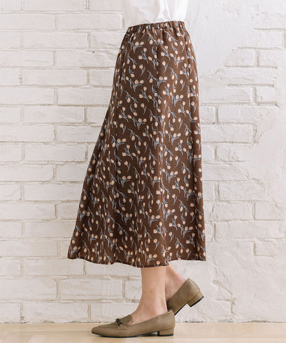 パウダーサテンチューリッププリントスカート