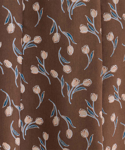 パウダーサテンチューリッププリントスカート