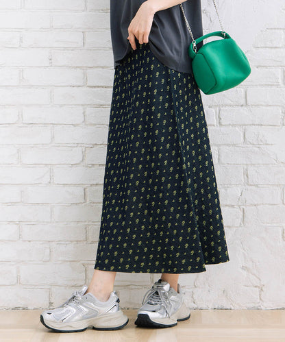 フラワージャカードデニムスカート