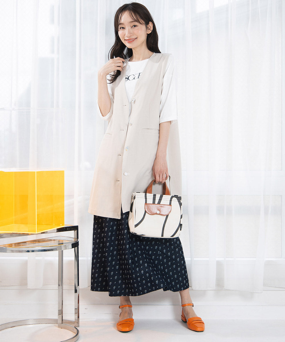 フラワージャカードデニムスカート