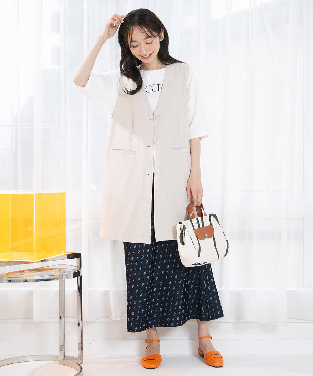 フラワージャカードデニムスカート