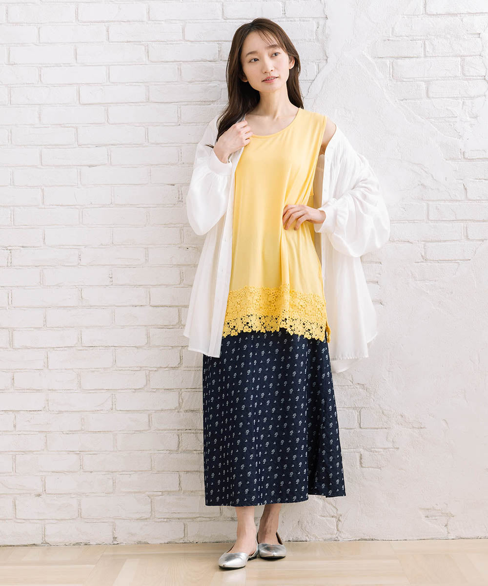 フラワージャカードデニムスカート