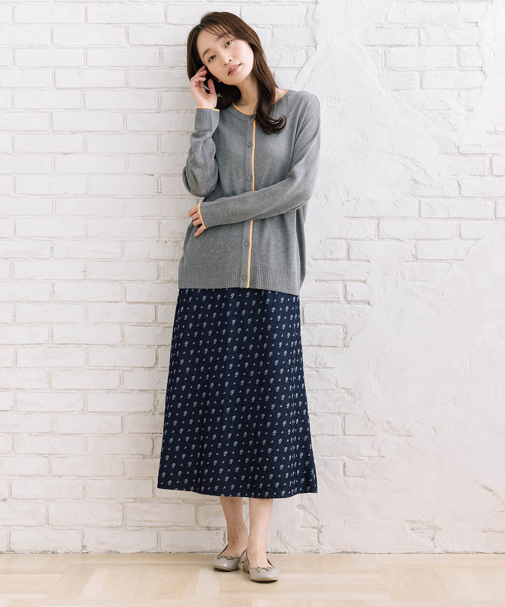 フラワージャカードデニムスカート