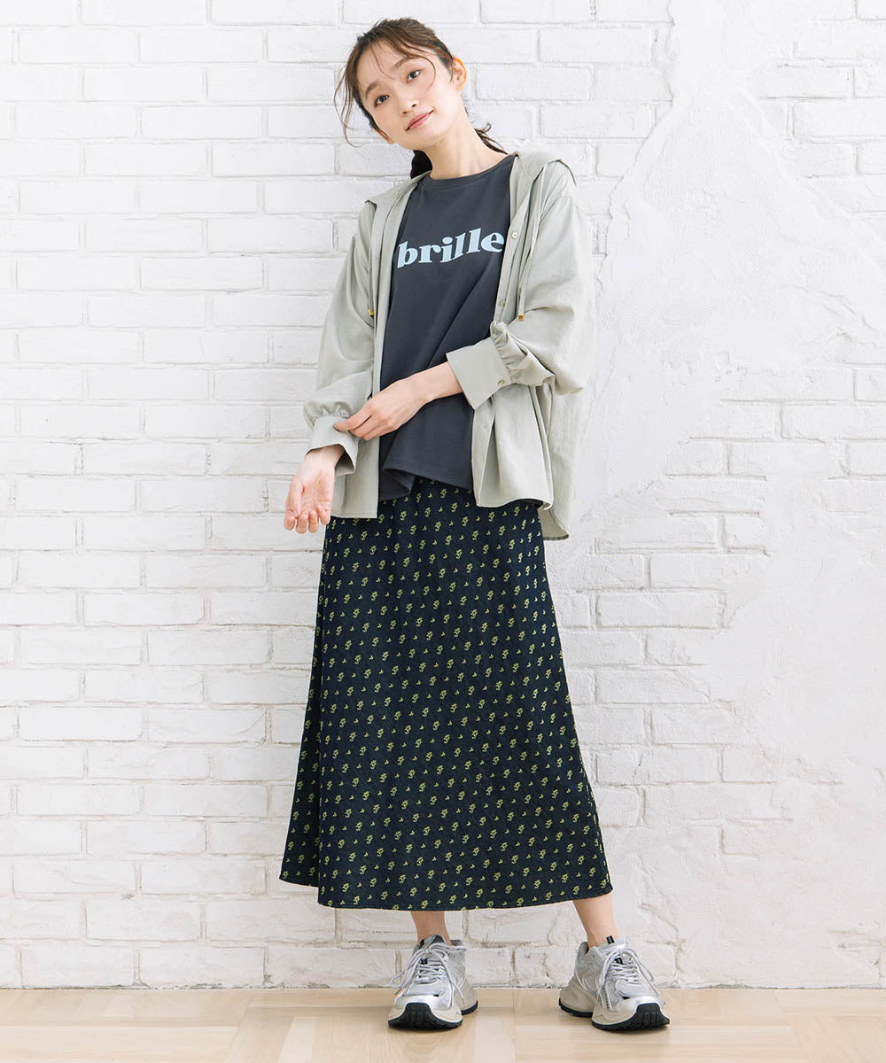 フラワージャカードデニムスカート