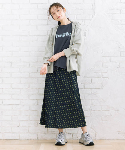 フラワージャカードデニムスカート