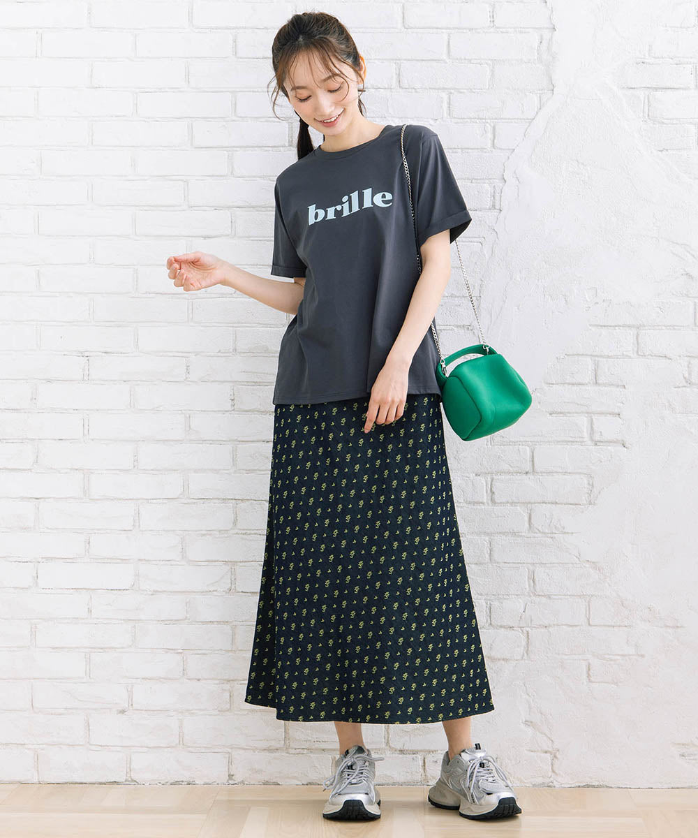 フラワージャカードデニムスカート