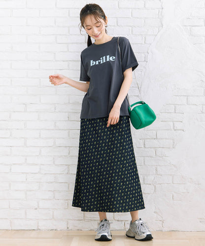 フラワージャカードデニムスカート