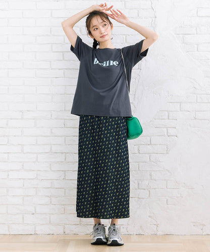 フラワージャカードデニムスカート