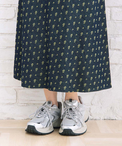 フラワージャカードデニムスカート