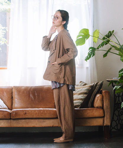 LIYOCA [30th]キュプラ混テーラードジャケット