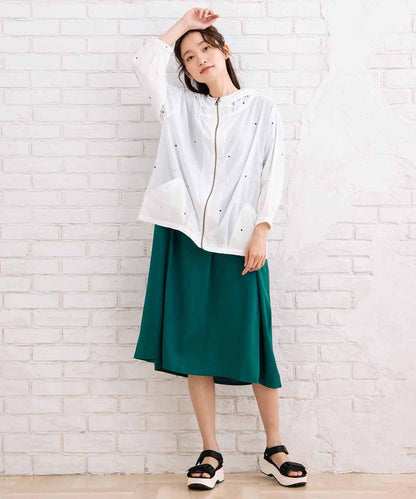 21号(6L～) INDESIGN プリント＆シャイニードットブルゾン