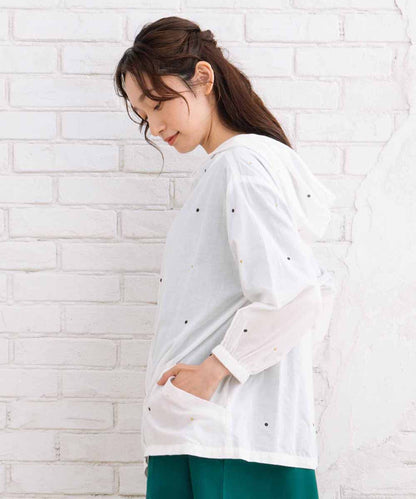 21号(6L～) INDESIGN プリント＆シャイニードットブルゾン