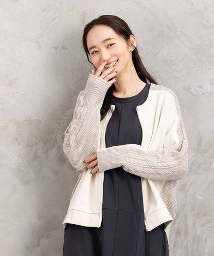 FONTLAB 裏毛×ケーブルコンビジップブルゾン