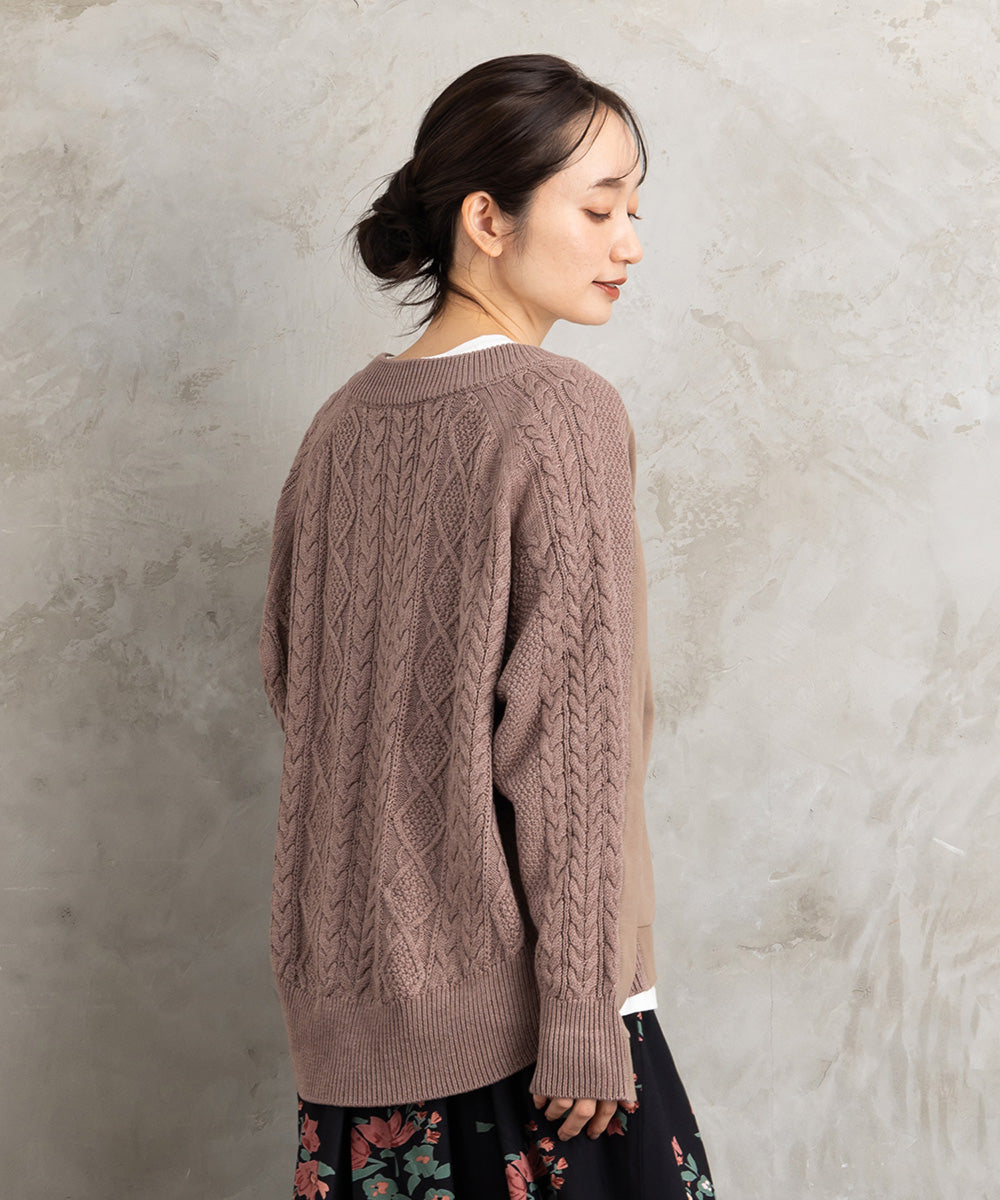 FONTLAB 裏毛×ケーブルコンビジップブルゾン