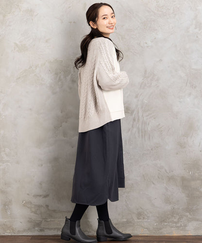 FONTLAB 裏毛×ケーブルコンビジップブルゾン