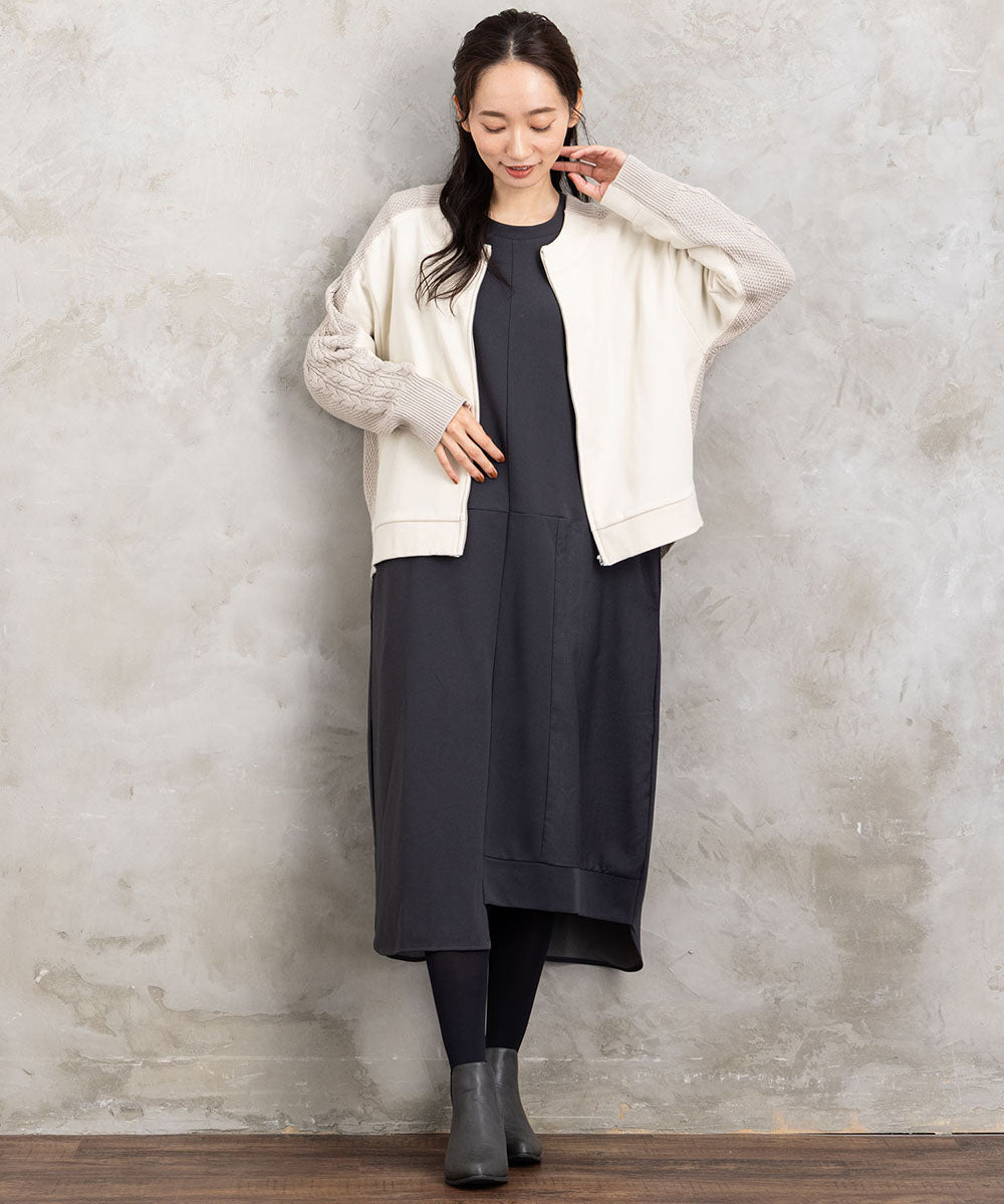 FONTLAB 裏毛×ケーブルコンビジップブルゾン