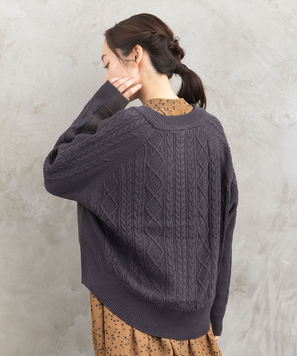 FONTLAB 裏毛×ケーブルコンビジップブルゾン