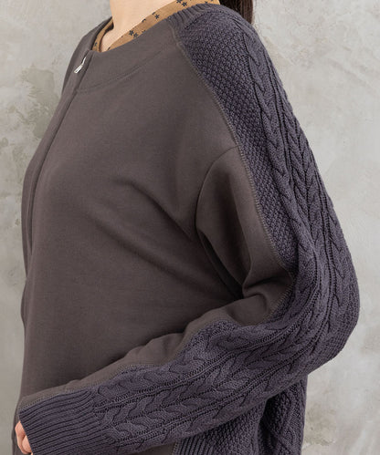 FONTLAB 裏毛×ケーブルコンビジップブルゾン