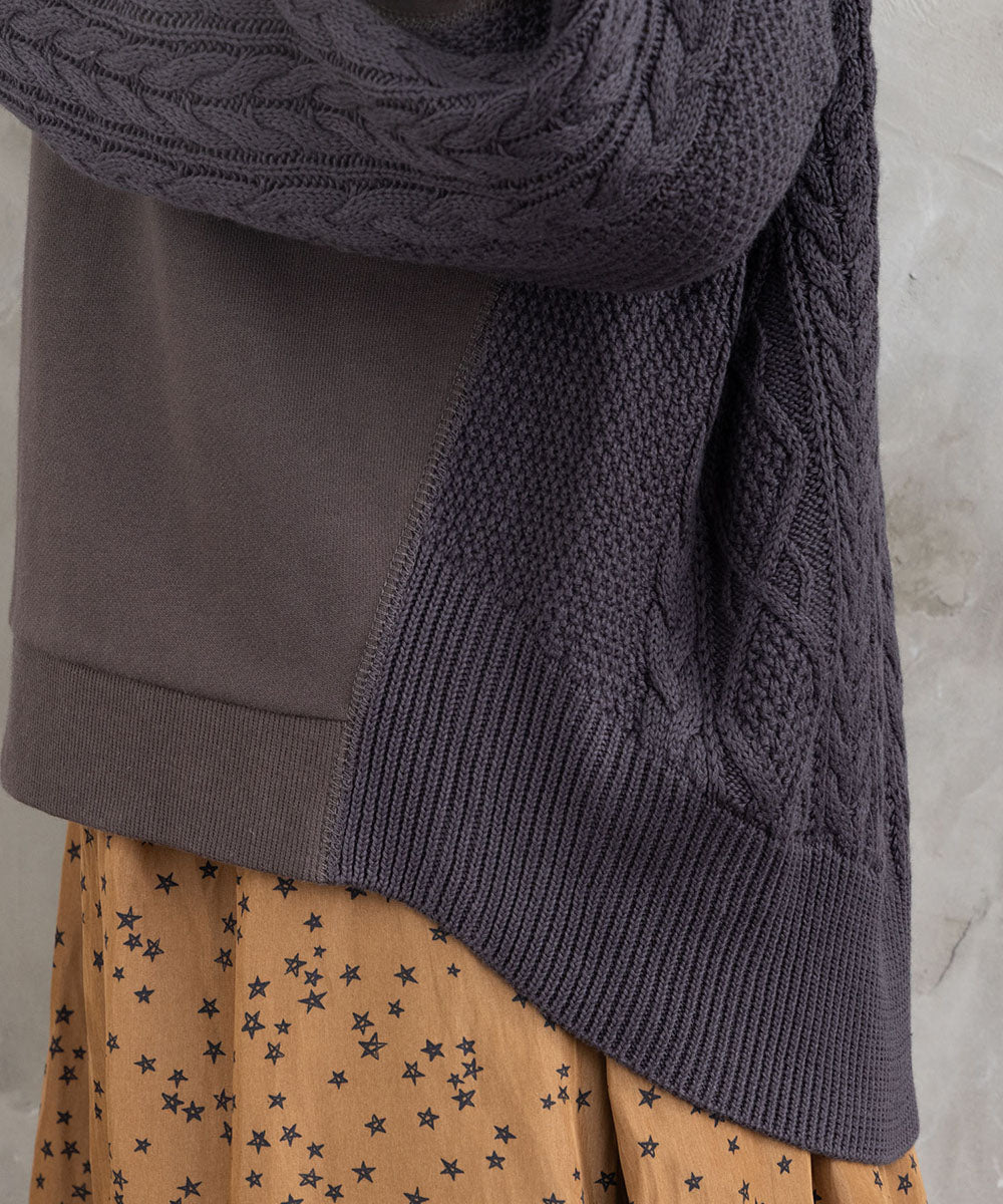 FONTLAB 裏毛×ケーブルコンビジップブルゾン