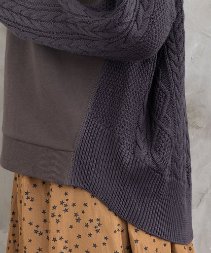 FONTLAB 裏毛×ケーブルコンビジップブルゾン