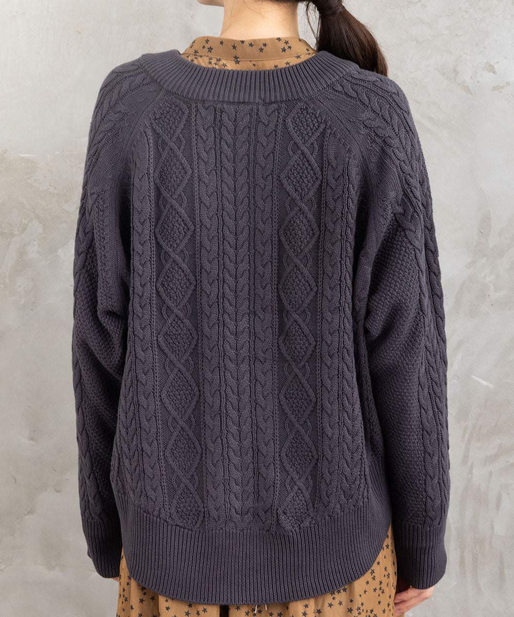 FONTLAB 裏毛×ケーブルコンビジップブルゾン