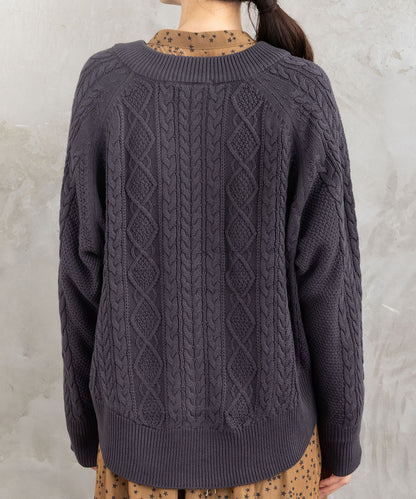 FONTLAB 裏毛×ケーブルコンビジップブルゾン