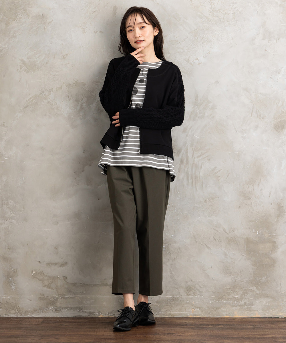 FONTLAB 裏毛×ケーブルコンビジップブルゾン