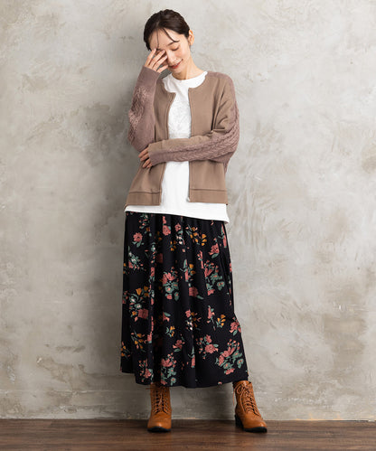 FONTLAB 裏毛×ケーブルコンビジップブルゾン