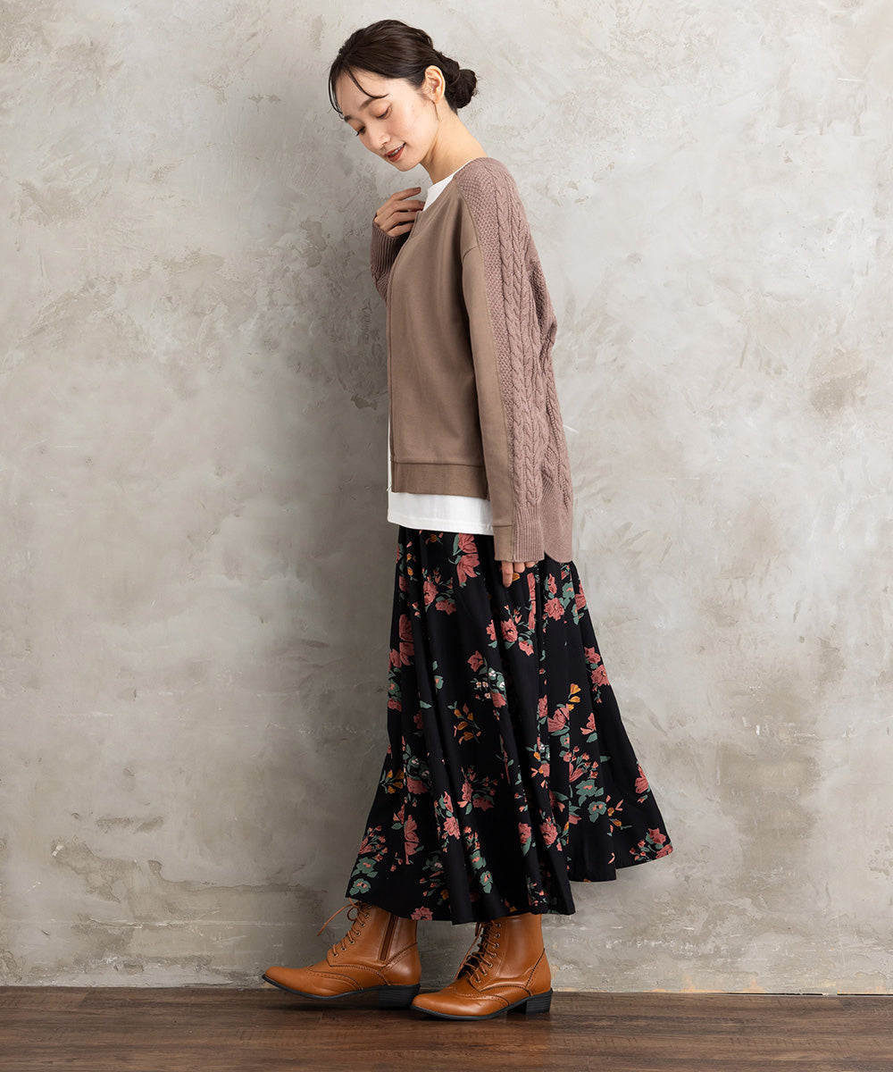 FONTLAB 裏毛×ケーブルコンビジップブルゾン