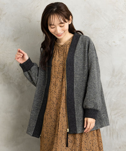 21号(6L～) イタリアンエアリーリブデザインジップブルゾン