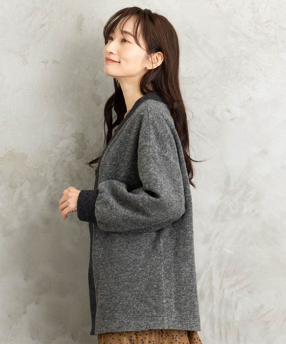 イタリアンエアリーリブデザインジップブルゾン