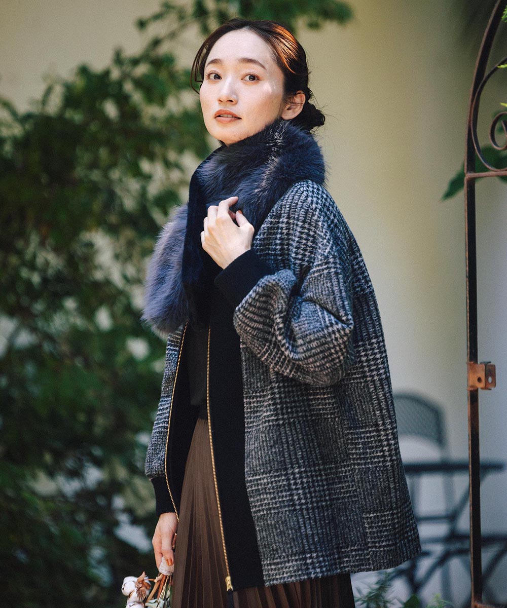 21号(6L～) イタリアンエアリーリブデザインジップブルゾン