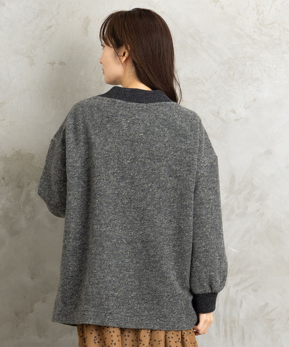 イタリアンエアリーリブデザインジップブルゾン