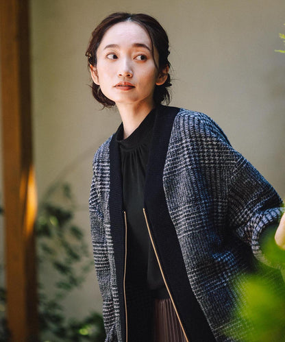 21号(6L～) イタリアンエアリーリブデザインジップブルゾン