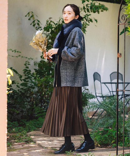 イタリアンエアリーリブデザインジップブルゾン